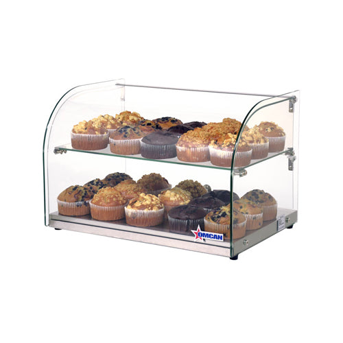 Omcan 44372 2 Tray Curved Glass Bakery Display Case With Rear Door
