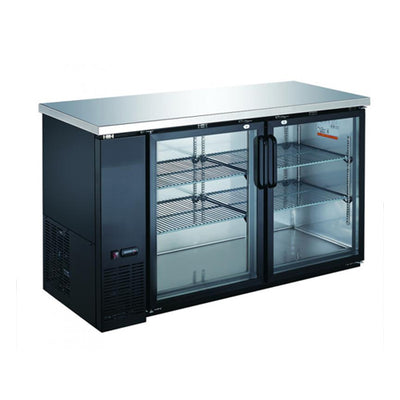 Omcan BB-CN-0016-GH 61" 2 Door Glass Back Bar Refrigerator
