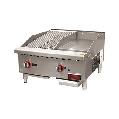 Omcan CE-CN-12C12G 24" Propane/Natural Gas Combination Charbroiler