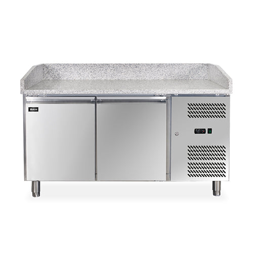 Omcan PT-CN-0390 59" Granite Top 2 Door Pizza Prep Refrigerator