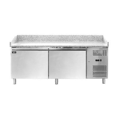 Omcan PT-CN-0580-2 80" Granite Top 2 Door Pizza Prep Refrigerator