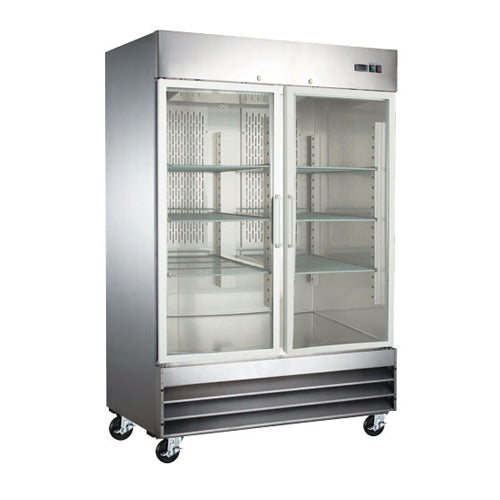 Omcan RE-CN-0041-G-HC 2 Door Glass Reach-In-Refrigerator