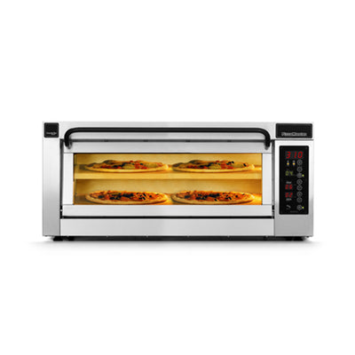 PizzaMaster PM351ED-1DW 37” Countertop Single Electric Pizza Deck Oven with Double Hearthstones and Digital Display