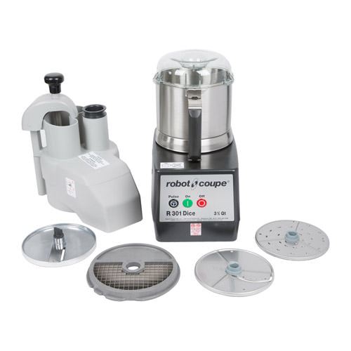 Robot Coupe R301-ULTRA-DICE Continuous Feed Food Processor / Dicer With 3.5 QT Stainless Steel Bowl