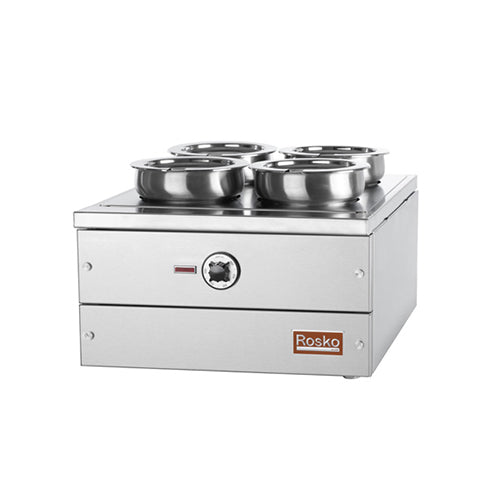 Rosko-RO-HDSCE-18-Countertop-Food-Warmer-Open-4Pots