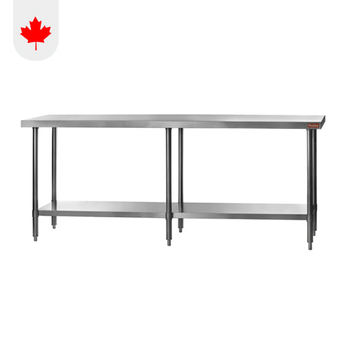 Rosko RO-WT-9630 30" x 96" 18 Gauge Stainless Steel Work Table