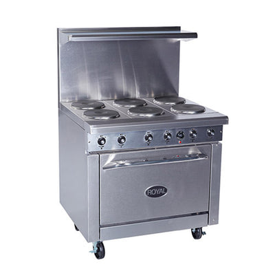 Royal RRE-4GT12 36″ Electric Range with 12" Griddle - 3Ph, 208V
