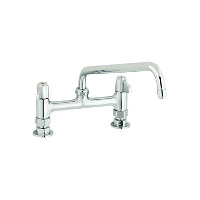 T&S 5F-8DLX12 Deck Mount Faucet With 8" Centers and 12" Swing Nozzle