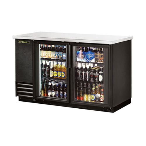 True TBB-24-48G-LD 48" 2 Door Glass Back Bar Refrigerator