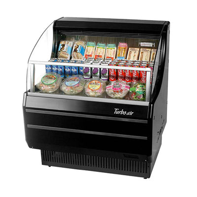 Turbo Air TOM-30SB-N Slim Line 28" Black Horizontal Air Curtain Display Case