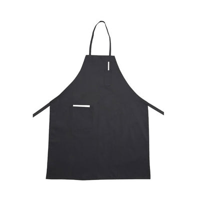 Winco BA-PBK Black Full Size Bib Apron With Pocket - 33"L x 26"W