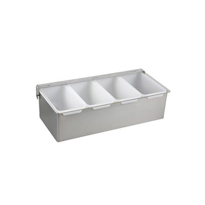 Winco CDP-4 4 Compartment Stainless Steel Condiment Holder
