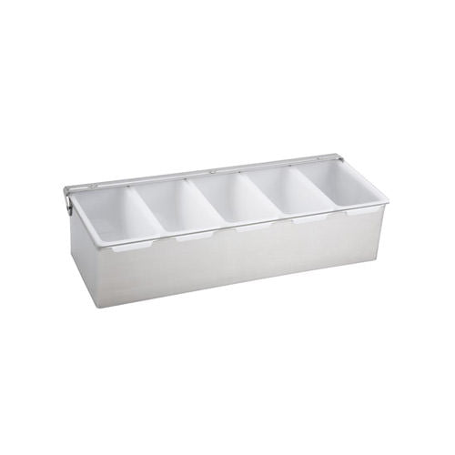 Winco CDP-5 5 Compartment Stainless Steel Condiment Holder