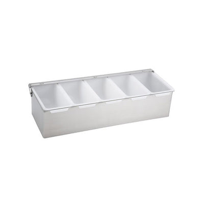 Winco CDP-5 5 Compartment Stainless Steel Condiment Holder