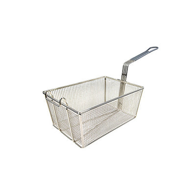 Winco FB-35 13 3/8" Rectangular Fry Basket With Grey Handle