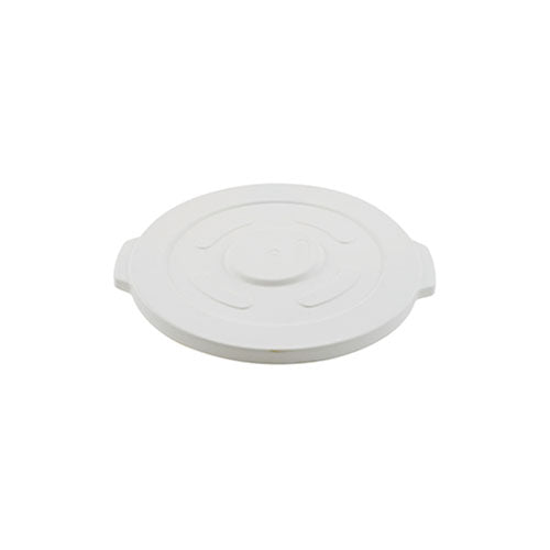 Winco FCW-32L Lid Fits On 32 Gallon White Polypropylene Container