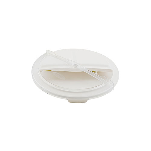 Winco FCW-32RC Rotating Lid Fits On 32 Gallon White Polypropylene Container