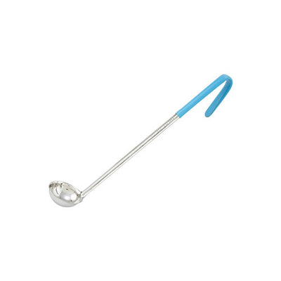 Winco LDC-05 1 1/2 Oz Stainless Steel Serving Ladle With Teal Handle
