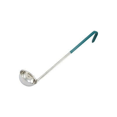 Winco LDC-4 4 Oz Stainless Steel Serving Ladle With Teal Handle
