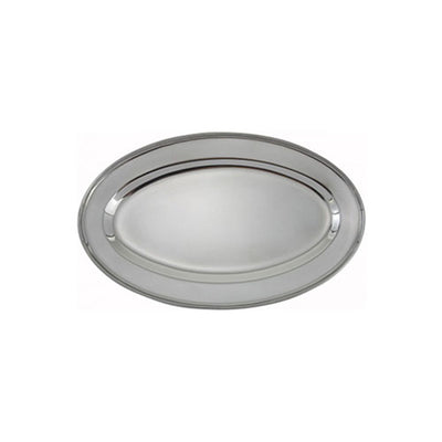 Winco OPL-12 12" Oval Stainless Steel Serving Platter