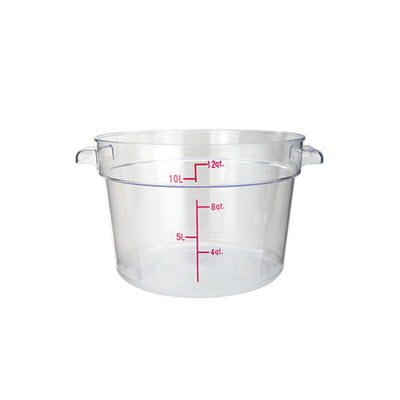 Winco PCRC-12 12 Qt Clear Round Food Container