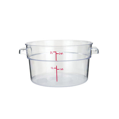 Winco PCRC-2 2 Qt Clear Round Food Container