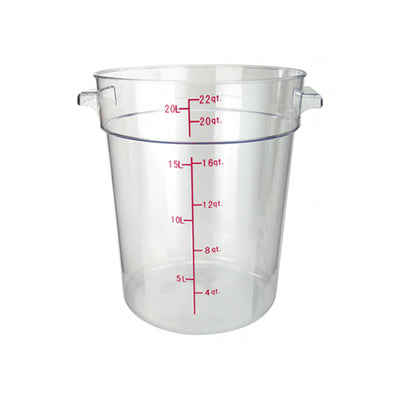Winco PCRC-22 22 Qt Clear Round Food Container