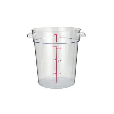 Winco PCRC-4 4 Qt Clear Round Food Container