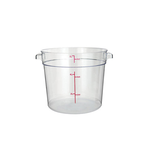 Winco PCRC-6 6 Qt Clear Round Food Container