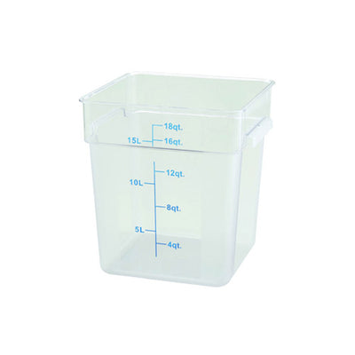 Winco PCSC-18C 18Qt Polycarbonate Clear Square Food Container