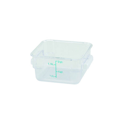 Winco PCSC-2C 2Qt Polycarbonate Clear Square Food Container