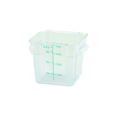 Winco PCSC-4C 4Qt Polycarbonate Clear Square Food Container