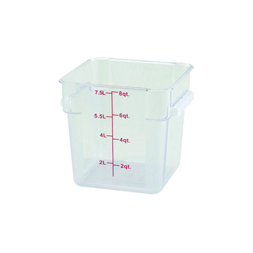 Winco PCSC-8C 8Qt Polycarbonate Clear Square Food Container