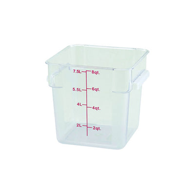 Winco PCSC-8C 8Qt Polycarbonate Clear Square Food Container