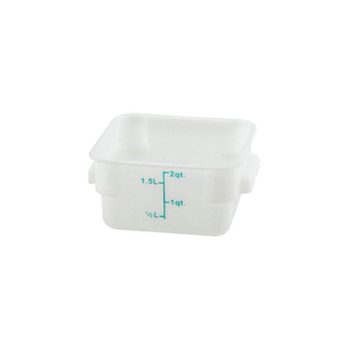 Winco PESC-2 2 Qt Polypropylene White Square Food Container