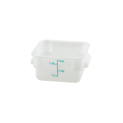 Winco PESC-2 2 Qt Polypropylene White Square Food Container