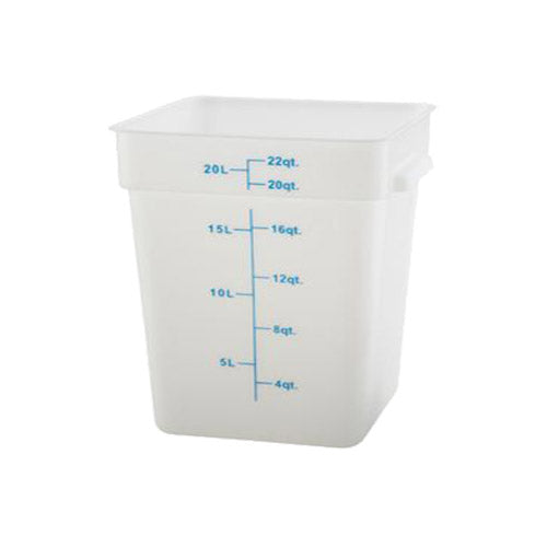 Winco PESC-22 22 Qt Polypropylenea White Square Food Container