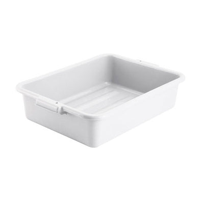 Winco PL-5W White Polypropylene Dish Box - 5" Deep