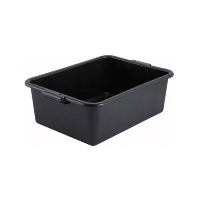 Winco PL-7K Black Polypropylene Dish Box - 7" Deep