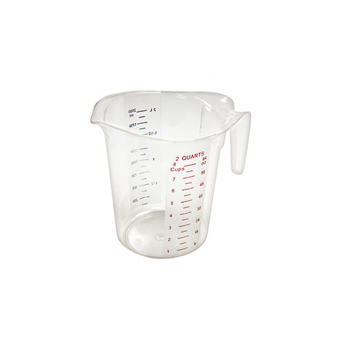 Winco PMCP-200 2 Qt Pint Polycarbonate Measuring Cup With Color Graduations