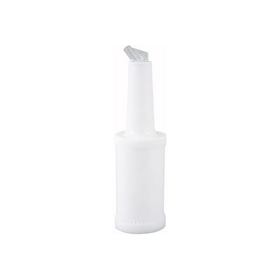 Winco PPB-1W 1 Qt Liquor Pour Bottle With White Spout and Cap