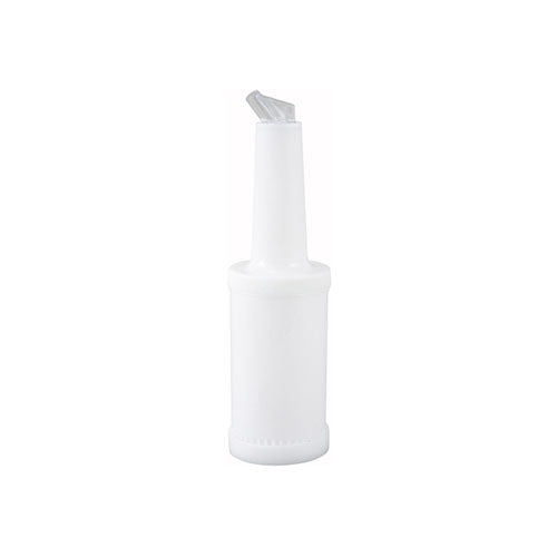 Winco PPB-2W 2 Qt Liquor Pour Bottle With White Spout and Cap