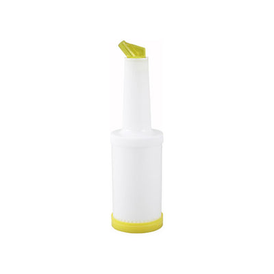 Winco PPB-2Y 2 Qt Liquor Pour Bottle With Yellow Spout and Cap
