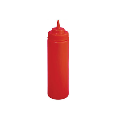 Winco PSW-16R 16 Oz Red Wide Mouth Squeeze Bottle – 6 / Pack