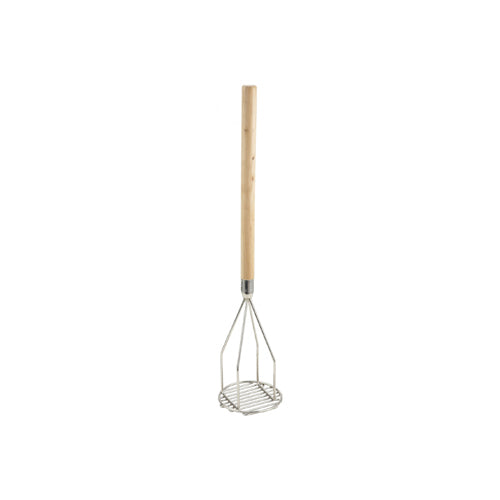 Winco PTM-24R 24 1/2" Round Potato Masher with Wooden Handle