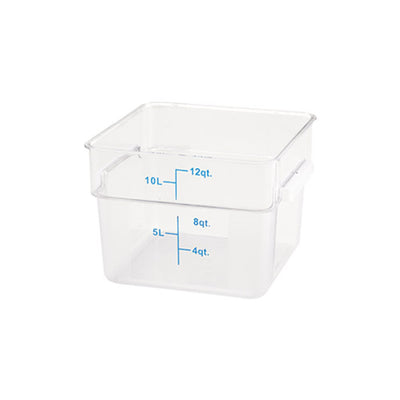 Winco PTSC-12 12 Qt Polypropylene Clear Square Food Container