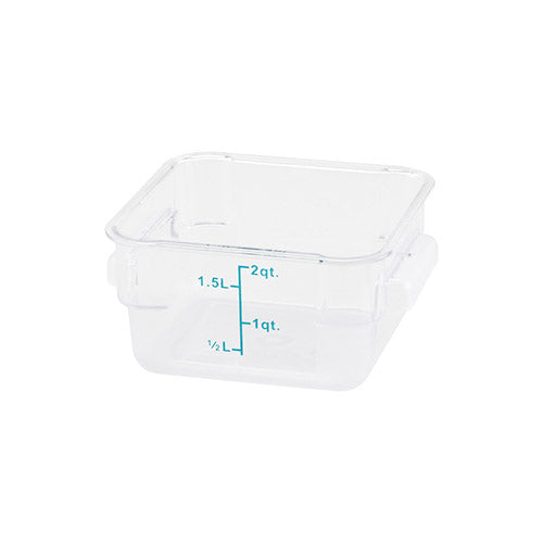 Winco PTSC-2 2 Qt Polypropylene Clear Square Food Container