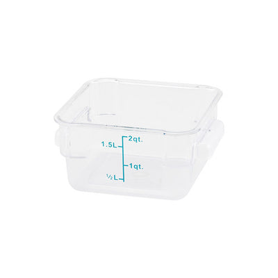 Winco PTSC-2 2 Qt Polypropylene Clear Square Food Container