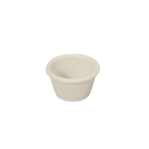 Winco RFM-1B 1 1/2 Oz Fluted Bone Melamine Ramekin