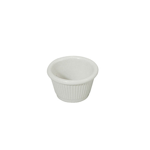 Winco RFM-1W 1 1/2 Oz Fluted White Melamine Ramekin